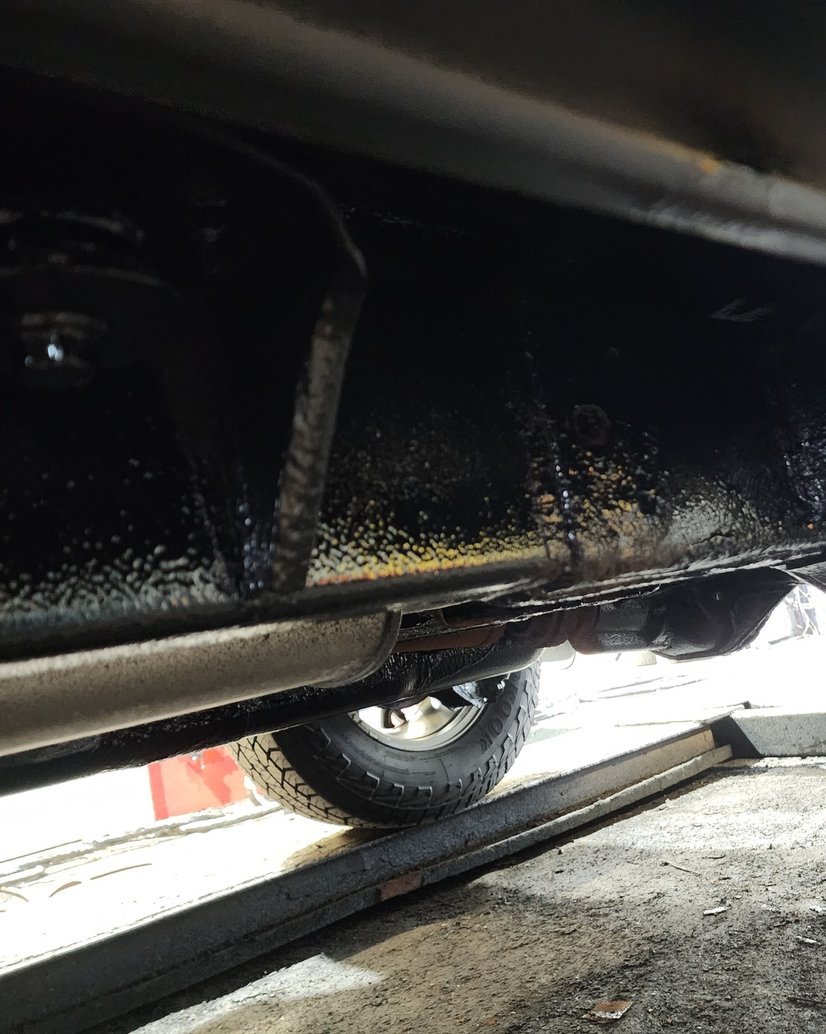rust proofing undercarriage close up